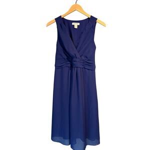 Motherhood Maternity Size Medium Royal Blue Dress VNeck Sheer Fairy Femme